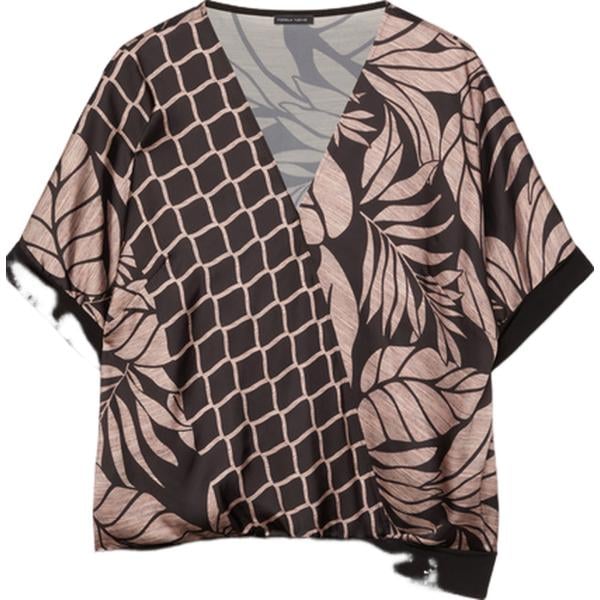 bluse Fiorella Rubino grigio con stampe