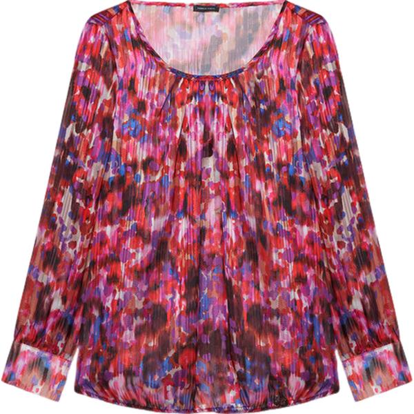 bluse Fiorella Rubino marrone con stampe