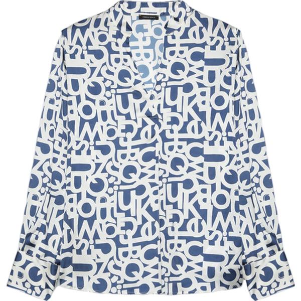 bluse Fiorella Rubino grigio con stampe