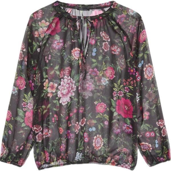 bluse Fiorella Rubino grigio a fiori