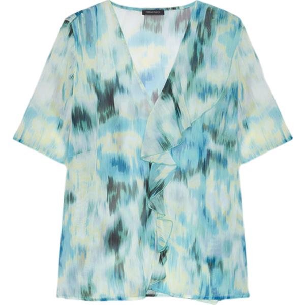 bluse Fiorella Rubino grigio con stampe