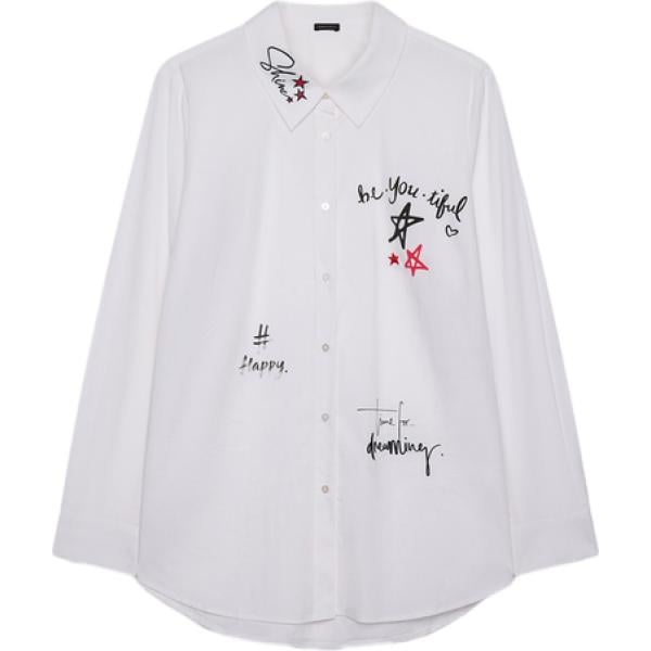 camicie Fiorella Rubino bianco con stampe