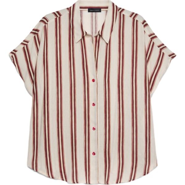 camicie a manica corta Fiorella Rubino marrone a righe