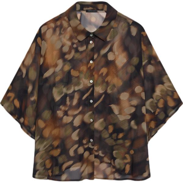 bluse Fiorella Rubino marrone con stampe