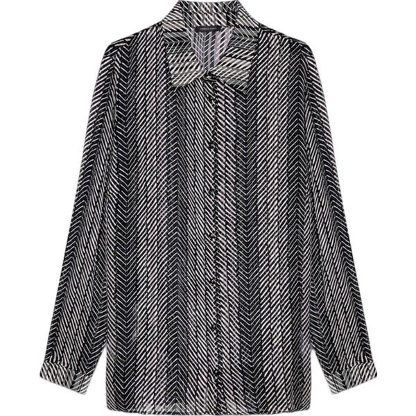 camicie Fiorella Rubino grigio con stampe