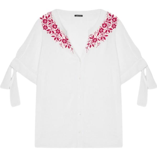bluse Fiorella Rubino bianco a fiori