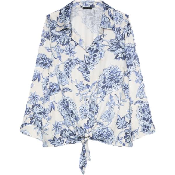 camicie Fiorella Rubino grigio con stampe
