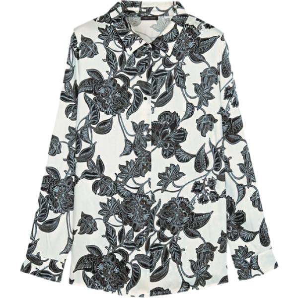 camicie Fiorella Rubino nero con stampe