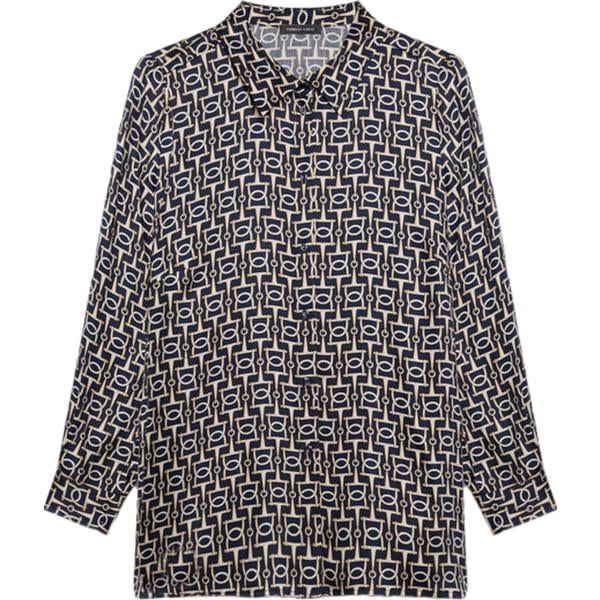 camicie Fiorella Rubino grigio con stampe