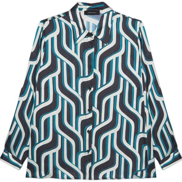 camicie Fiorella Rubino grigio con stampe