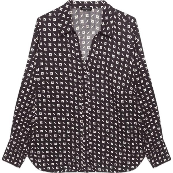 camicie Fiorella Rubino nero con stampe