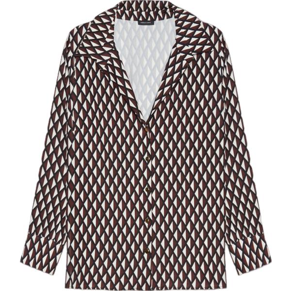 camicie Fiorella Rubino marrone con stampe