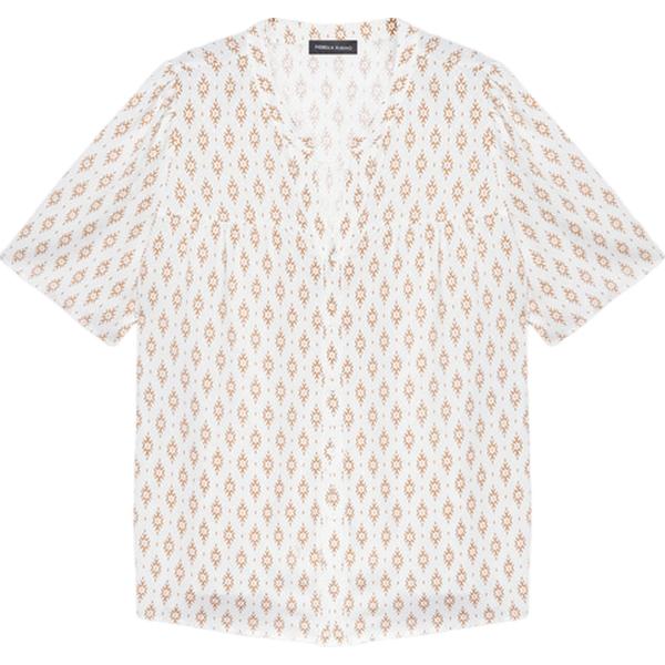 camicie a manica corta Fiorella Rubino bianco con stampe