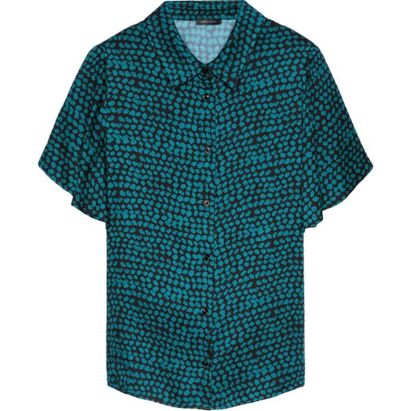 camicie a manica corta Fiorella Rubino verde con stampe