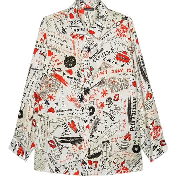 camicie Fiorella Rubino bianco con stampe