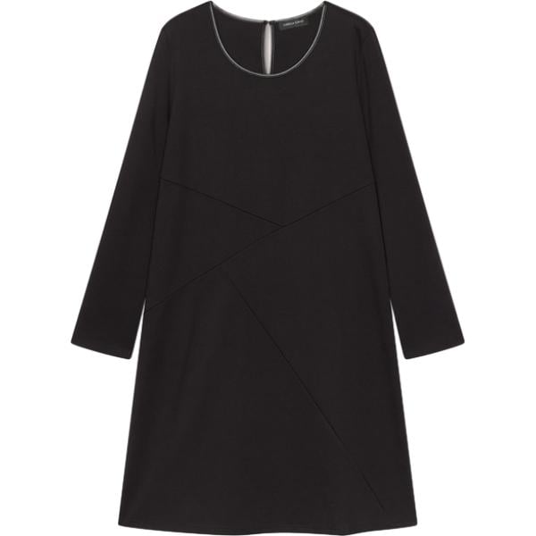 Vestito longuette/midi da donna in nero pece con scollo a maniche lunghe in lana Fiorella Rubino Fiorella Rubino