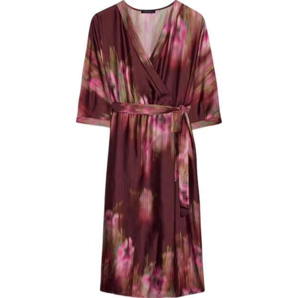 vestiti midi/longuette Fiorella Rubino marrone con stampe