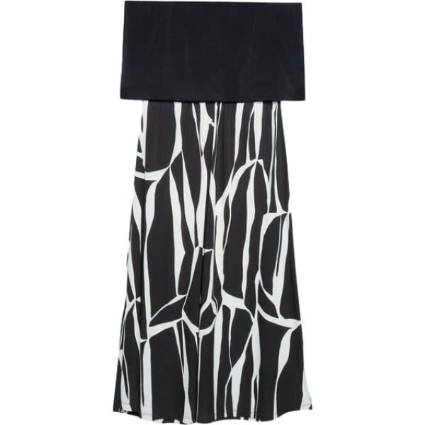 vestiti lunghi Fiorella Rubino nero con stampe