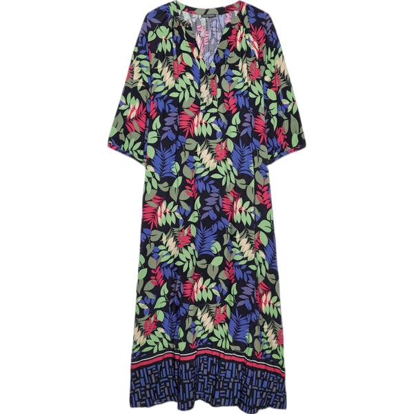 vestiti lunghi Fiorella Rubino nero con stampe