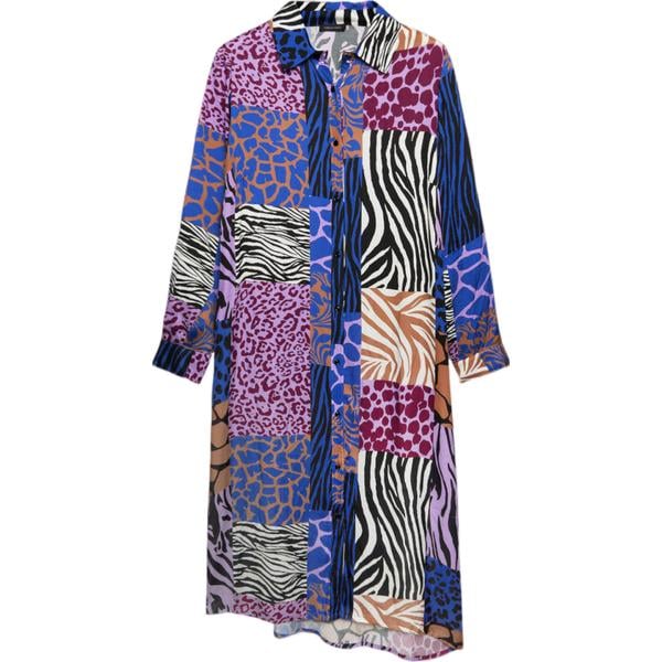 vestiti chemisier Fiorella Rubino grigio animalier