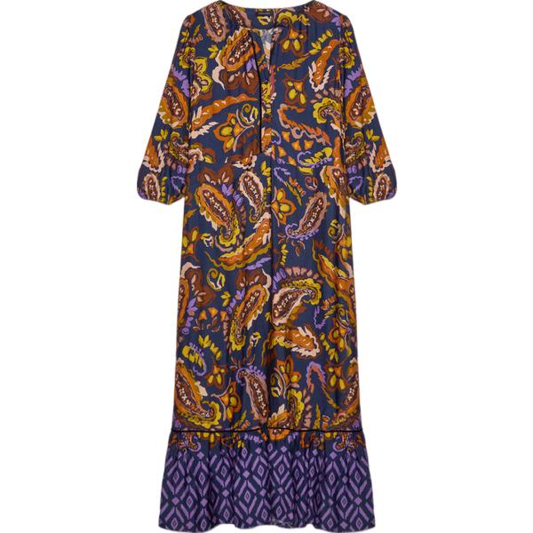 vestiti lunghi Fiorella Rubino blu con stampe