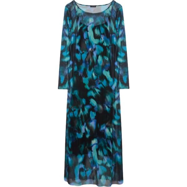 vestiti lunghi Fiorella Rubino blu con stampe