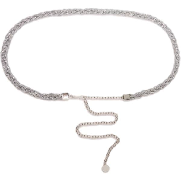 Cintura da donna in grigio chiaro con strass in metallo Fiorella Rubino