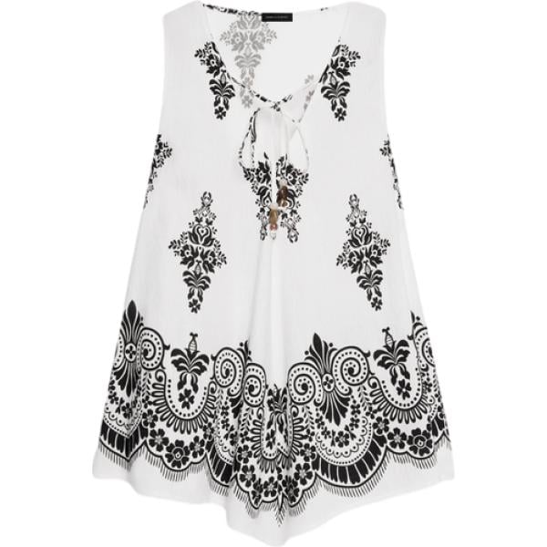 canottiere Fiorella Rubino bianco con stampe
