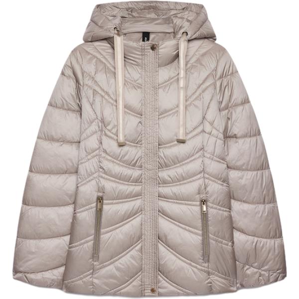 Piumino da donna in grigio scuro collo con cappuccio corto a maniche lunghe con zip Fiorella Rubino Fiorella Rubino