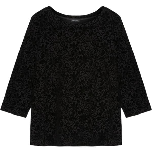t-shirt Fiorella Rubino nero con stampe
