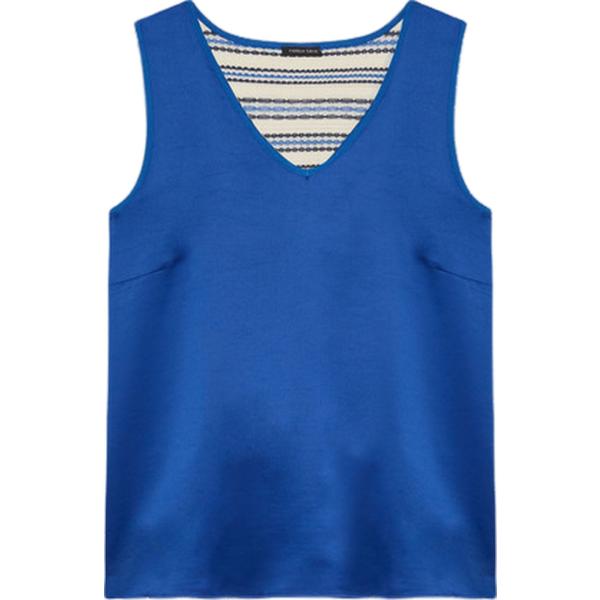 top Fiorella Rubino blu a righe