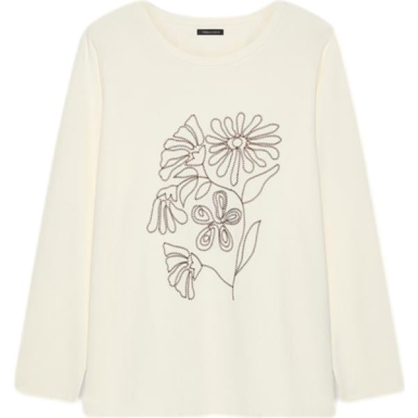 t-shirt Fiorella Rubino bianco a fiori