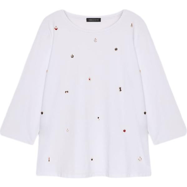 t-shirt Fiorella Rubino bianco