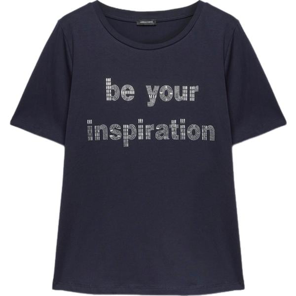 t-shirt Fiorella Rubino blu con stampe