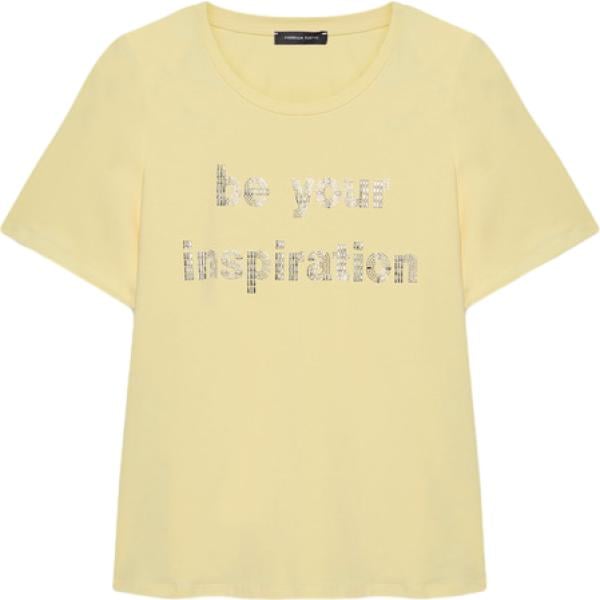 t-shirt Fiorella Rubino giallo con stampe