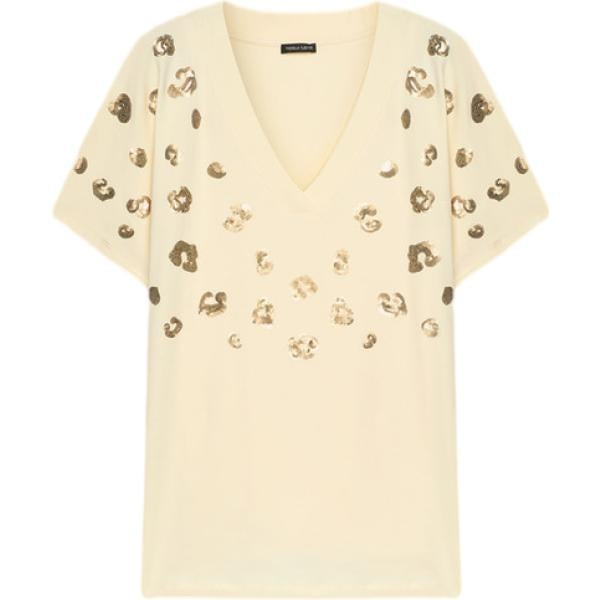 t-shirt Fiorella Rubino giallo animalier