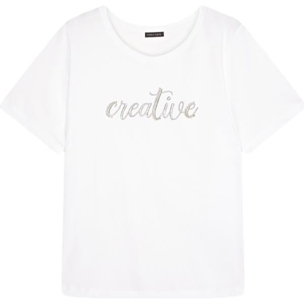 t-shirt Fiorella Rubino bianco con stampe
