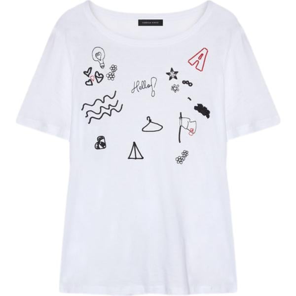 t-shirt Fiorella Rubino bianco con stampe