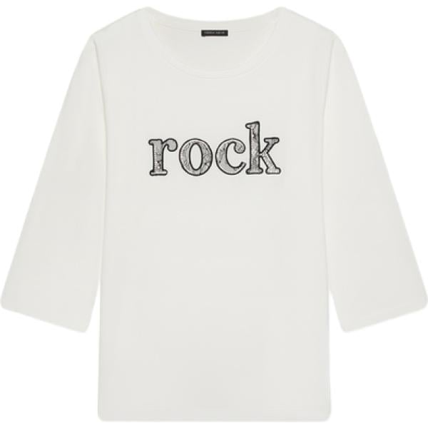 t-shirt Fiorella Rubino bianco con stampe