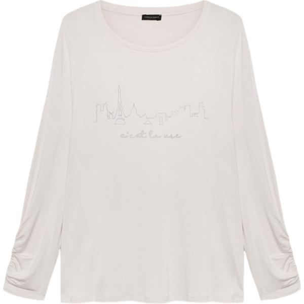 t-shirt Fiorella Rubino grigio con stampe