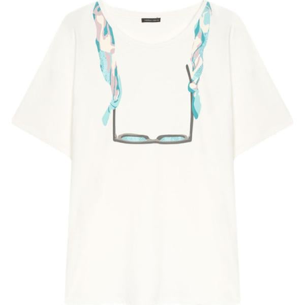 t-shirt Fiorella Rubino bianco con stampe