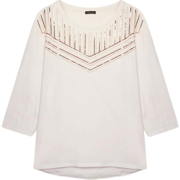 t-shirt Fiorella Rubino rosa geometrica