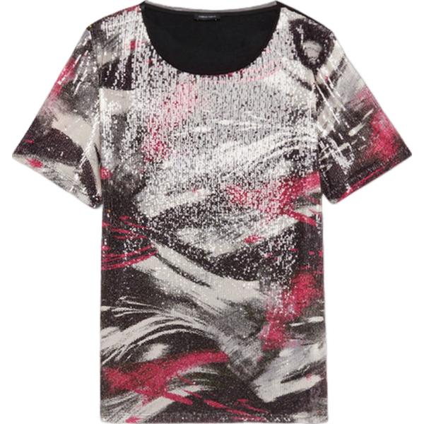t-shirt Fiorella Rubino multicolore con stampe