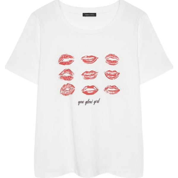 t-shirt Fiorella Rubino bianco con stampe