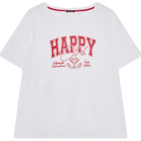 t-shirt Fiorella Rubino bianco con stampe