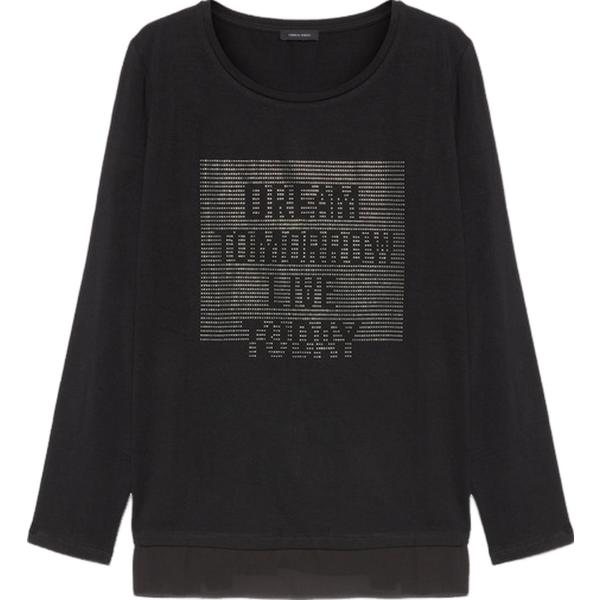 t-shirt Fiorella Rubino nero con stampe