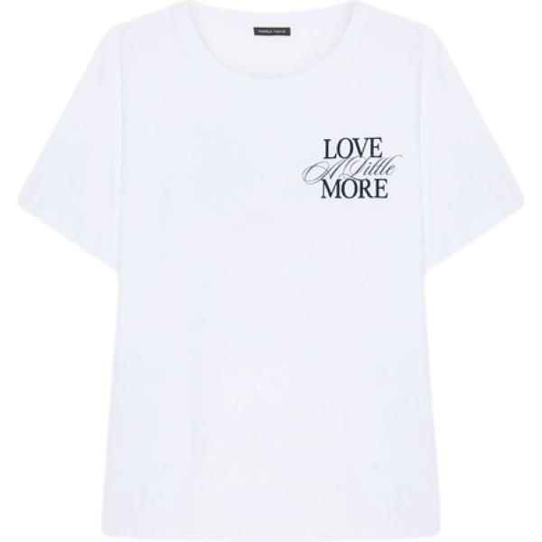 t-shirt Fiorella Rubino bianco con stampe