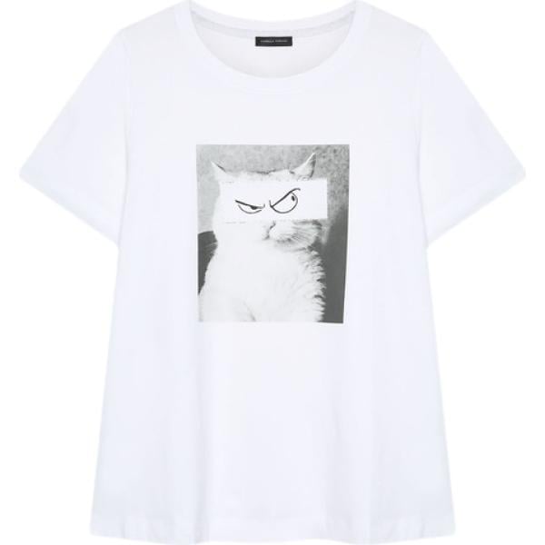 t-shirt Fiorella Rubino bianco con stampe