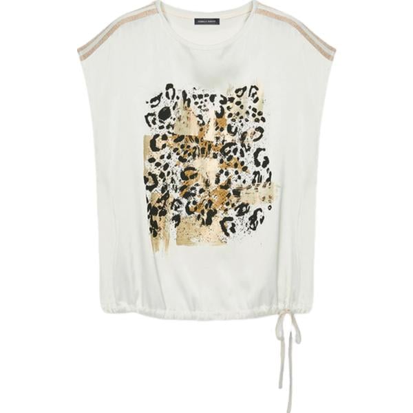 t-shirt Fiorella Rubino bianco animalier