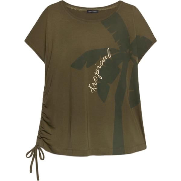 t-shirt Fiorella Rubino verde con stampe
